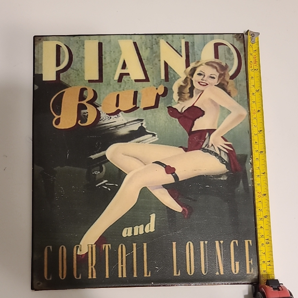 Vintage Style Piano Bar Sign